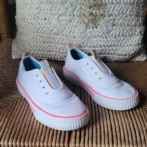 Keds Topkick Washable Slip-On sneakers, white with multicolored accents, size 1M